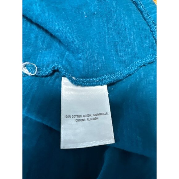 Little Yellow Button Anthropologie Henley Top Teal Blue Calantha Pocket Size S - Picture 11 of 13